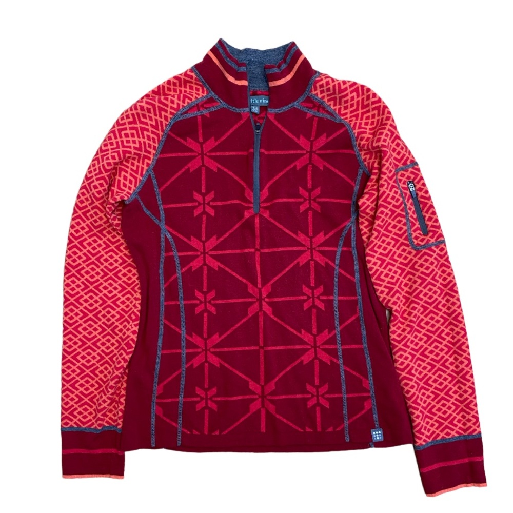 Title Nine Super Power Quarter Zip Sweater Diamond Peak